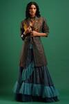 Buy_Nidhi Yasha_Green Viscose Embroidered Jacket_Online_at_Aza_Fashions