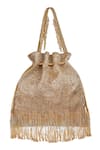 Lovetobag_Gold Embellished Firante Potli Bag With Handle _Online_at_Aza_Fashions