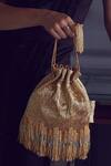 Buy_Lovetobag_Gold Embellished Firante Potli Bag With Handle _at_Aza_Fashions