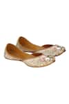 Shop_House Of Vian_Gold Floral Embellished Juttis _at_Aza_Fashions