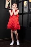Hoity Moppet_Red Crepe, Satin Firecracker Fringe Dress _Online_at_Aza_Fashions