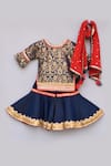 Buy Fayon Kids Blue Brocade, Silk, Georgette Embroidery, Sequins Kurta And Sharara Set at Aza Fashions Buy_Fayon Kids_Blue Brocade, Silk, Georgette Embroidery, Sequins Kurta And Sharara Set _at_Aza_Fashions