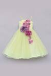 Buy_FAYON KIDS_Green Shimmer Net Embellished Gown _at_Aza_Fashions