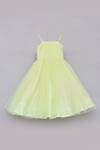 Shop_FAYON KIDS_Green Shimmer Net Embellished Gown _at_Aza_Fashions