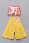 Buy_Fayon Kids_Yellow Cotton Sequins Embellished Palazzo Set _at_Aza_Fashions