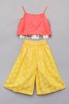 Shop_Fayon Kids_Yellow Cotton Sequins Embellished Palazzo Set _at_Aza_Fashions