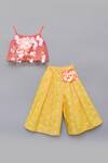 Fayon Kids_Yellow Cotton Sequins Embellished Palazzo Set _Online_at_Aza_Fashions