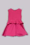 Shop_Fayon Kids_Pink Lycra Beads Flared Ruffle Dress _at_Aza_Fashions