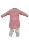 Shop_FAYON KIDS_Pink Cotton Silk Embroidered Sherwani Kurta Set _at_Aza_Fashions