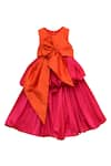 Buy_FAYON KIDS_Pink Taffeta Silk Colorblock Bow Gown _at_Aza_Fashions