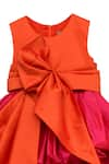 FAYON KIDS_Pink Taffeta Silk Colorblock Bow Gown _Online_at_Aza_Fashions