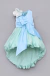 Buy_FAYON KIDS_Blue Silk Flared Gown _at_Aza_Fashions