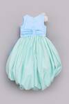 Shop_FAYON KIDS_Blue Silk Flared Gown _at_Aza_Fashions