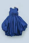 Shop Fayon Kids Blue Silk Flared Gown at Aza Fashions Shop_Fayon Kids_Blue Silk Flared Gown _at_Aza_Fashions