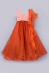 Shop Fayon Kids Orange Cotton, Organza Sequins Embellished Lehenga Set at Aza Fashions Shop_Fayon Kids_Orange Cotton, Organza Sequins Embellished Lehenga Set _at_Aza_Fashions