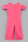 Shop_Fayon Kids_Pink Floral Applique Jumpsuit For Girls_at_Aza_Fashions