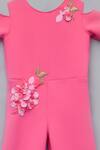 Fayon Kids_Pink Floral Applique Jumpsuit For Girls_Online_at_Aza_Fashions