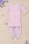 Shop_Fayon Kids_Pink Cotton Tassels Embroidered Kurta Set _at_Aza_Fashions