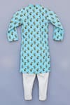 Buy_FAYON KIDS_Blue Cotton Printed Kurta Set _Online_at_Aza_Fashions