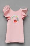 Buy_Fayon Kids_Pink Lycra Applique Dress _at_Aza_Fashions