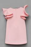 Shop_Fayon Kids_Pink Lycra Applique Dress _at_Aza_Fashions