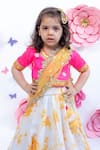 Buy_Fayon Kids_White Cotton, Silk, Chiffon Tassels, Embroidery Embellished Lehenga Set _Online_at_Aza_Fashions
