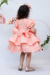 Shop_Fayon Kids_Peach Cotton, Silk Sequins Embellished Dress _at_Aza_Fashions