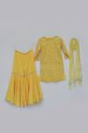 Buy_Fayon Kids_Yellow Crepe Embroidery Kurta Set _at_Aza_Fashions