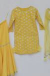 Fayon Kids_Yellow Crepe Embroidery Kurta Set _Online_at_Aza_Fashions