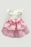 Shop_FAYON KIDS_White Lycra Layered Skirt Set _at_Aza_Fashions