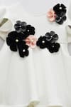 Fayon Kids_White Lycra Fabric Flowers Floral Applique Dress _Online_at_Aza_Fashions