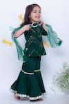 Buy_FAYON KIDS_Green Mirror Embroidered Fabric Kurta Set _at_Aza_Fashions