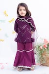 Buy_FAYON KIDS_Purple Mirror Embroidered Fabric Kurta Set _at_Aza_Fashions