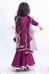 Shop_FAYON KIDS_Purple Mirror Embroidered Fabric Kurta Set _at_Aza_Fashions