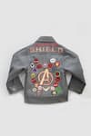 Shop_Fayon Kids_Grey Denim Embroidery Jacket _at_Aza_Fashions