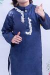 Fayon Kids_Blue Cotton Silk Kurta And Pant Set For Boys_Online_at_Aza_Fashions
