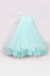 Buy_FAYON KIDS_Blue Net Flared Ruffle Dress _at_Aza_Fashions