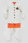 Buy Fayon Kids White , Satin Button Down Jacket And Kurta Set at Aza Fashions Buy_Fayon Kids_White , Satin Button Down Jacket And Kurta Set _at_Aza_Fashions