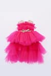 Buy_FAYON KIDS_Pink Net High-low Gown _at_Aza_Fashions