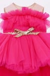 FAYON KIDS_Pink Net High-low Gown _Online_at_Aza_Fashions