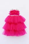 Shop_FAYON KIDS_Pink Net High-low Gown _at_Aza_Fashions