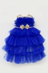 Shop_Fayon Kids_Blue Silk, Net Ruffles High-low Gown _at_Aza_Fashions