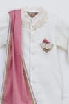 Buy_Fayon Kids_White Cotton Embroidery Sherwani Set _Online_at_Aza_Fashions