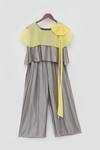 Buy_Fayon Kids_Grey Satin Bows Jumpsuit _at_Aza_Fashions