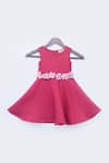Buy Fayon Kids Fuchsia Lycra Floral Embellished Skater Dress at Aza Fashions Buy_Fayon Kids_Fuchsia Lycra Floral Embellished Skater Dress _at_Aza_Fashions