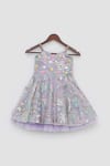 Buy_FAYON KIDS_Purple Cotton Silk Embroidered And Embellished Sequin Work Dress _at_Aza_Fashions