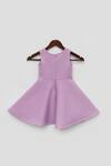 Shop_Fayon Kids_Fuchsia Lycra Embroidery Embellished Skater Dress _at_Aza_Fashions