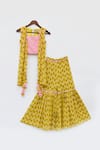 Fayon Kids Yellow Cotton Embroidery, Mirrors, Tassels Floral Print Top And Sharara Set Online at Aza Fashions Fayon Kids_Yellow Cotton Embroidery, Mirrors, Tassels Floral Print Top And Sharara Set _Online_at_Aza_Fashions