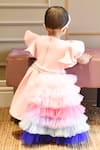 Shop Fayon Kids Pink Lycra, Net Stones, Fabric Flowers, Pleated Dress With Detachable Trail at Aza Fashions Shop_Fayon Kids_Pink Lycra, Net Stones, Fabric Flowers, Pleated Dress With Detachable Trail _at_Aza_Fashions