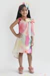 Buy_FAYON KIDS_Multi Color Cotton Silk Printed Splash Dress _at_Aza_Fashions